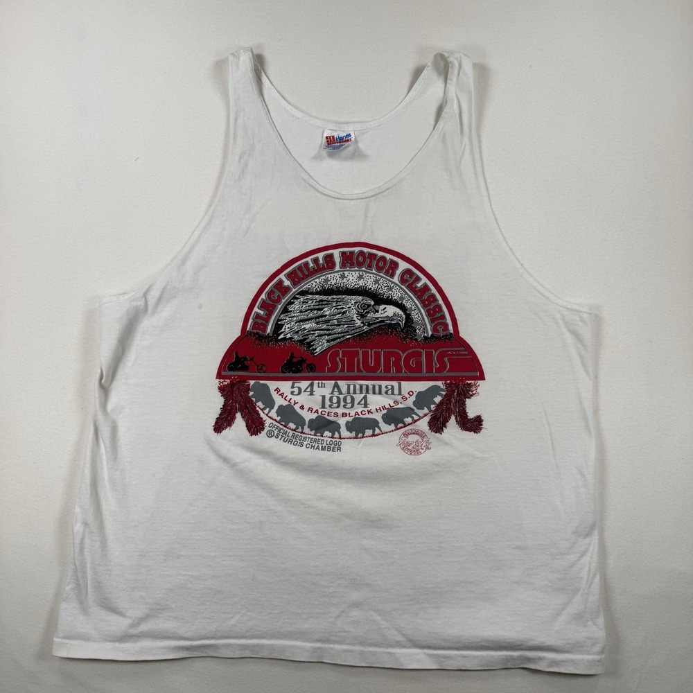 Vtg 1994 XL Sturgis Black Hills Rally Tank Top Eagle Buffalo Feathers Dakota